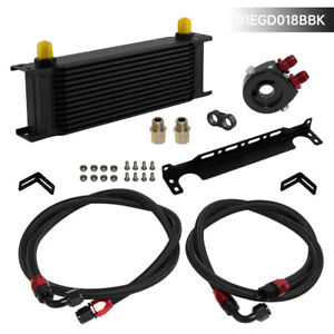 Universal 13 Row AN8 Engine Oil Cooler W/Bracket + Filter Adapter Hose Line Kit