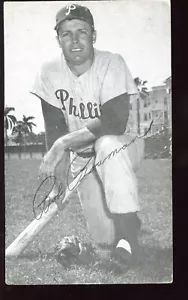1950's J.D. McCarthy Baseball Postcard Bob Bowman Philadel Phillies Autographed - Picture 1 of 1
