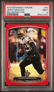 2014 Bowman Chrome 55 Jimmy Graham Red Refractor #/25 PSA 9 POP 1 Saints - Picture 1 of 2