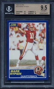 1989 SCORE RC #105 MARK RYPIEN BGS 9.5 (10,9.5,9.5,9) GEM MINT ROOKIE #8054453 - Picture 1 of 2