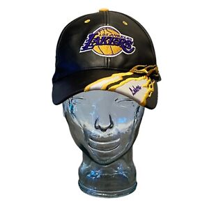 Vintage Leather Y2K LA Lakers NBA Reebok Flames Hat Cap OSFA