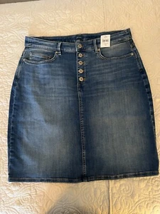 "J.Jill" Sz 16 Button-Fly 5-Pocket Denim Jean Skirt - Knee Length - NWT’s - Picture 1 of 8