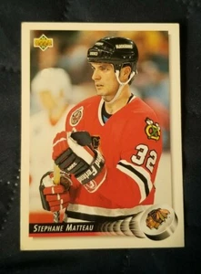 1992-93 Upper Deck Chicago Blackhawks tarjeta de hockey #540 Stephane Matteau - Imagen 1 de 2
