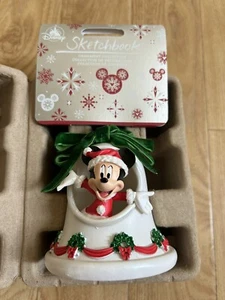Disney Mickey Mouse 3D White Christmas Bell Bauble Hanging Ornament - Picture 1 of 4