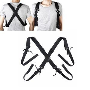Tactical X-Back Suspenders Duty Belt Harness Strap Back Support For Hunting - Picture 1 of 9