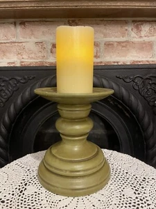 Vintage Stumpenkerzenhalter Avocado Moosgrün MCM - Bild 1 von 7