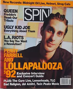Spin Magazine August 1992 Perry Farrell Lollapalooza Queen Ugly Kid Joe LA Riots - Picture 1 of 15
