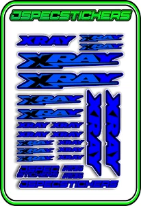 XRAY RC A5 STICKER SHEET NT1 T4 XB9 RX8 ELECTRIC NITRO DECALS HUDY R/C BLUE B - Picture 1 of 7