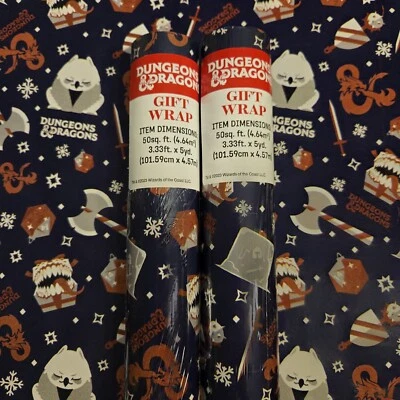 Dungeons And Dragons Gift Wrap 100sqft, 2 Rolls Wrapping Paper Shipped In Roll - Изображение 1 из 2