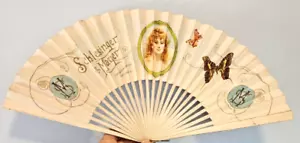 Schlesinger Mayer Fold out Hand Fan Chicago Illinois Means Perfection 18" long - Picture 1 of 6