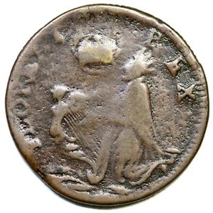 (1670s) B-212 Sea Beasts Below St Patrick's Farthing Colonial Coin - Picture 1 of 2