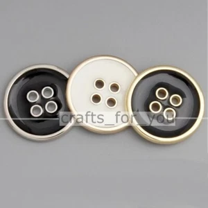 4-HOLE BASIC METAL BUTTONS ROUND 11.5MM-25MM CLOTHING SEWING CRAFT TAILOR DIY - Picture 1 of 8