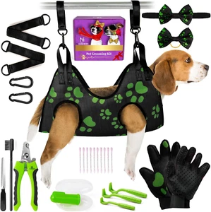 Grooming Helper Set - Nail Trimming Hammock with Hook, Cat Nail Clipper (M, Blac - Picture 1 of 12
