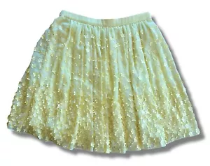 Badgley Mischka Womens Size 8 Yellow Floral Flowers Skirt EUC - Picture 1 of 4