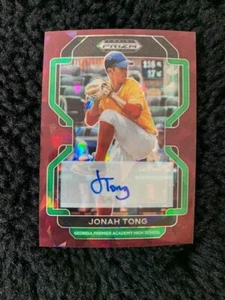 Jonah Tong 2022 Panini Prizm Draft Picks Cracked Ice Auto Rookie SP /12 METS RC - Picture 1 of 2
