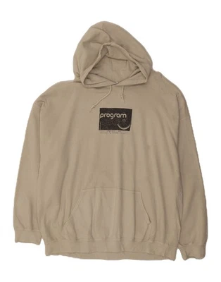 URBAN OUTFITTERS Mens Graphic Hoodie Jumper Large Off White DV38 - Image 1 of 4