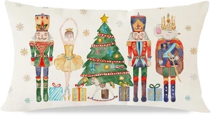 Christmas Throw Pillow Cover 12X20 Inch Nutcracker Christmas Decor Christma - Picture 1 of 12