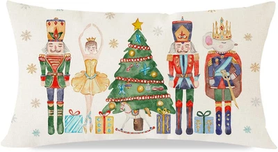 Christmas Throw Pillow Cover 12X20 Inch Nutcracker Christmas Decor Christma - Image 1 of 4