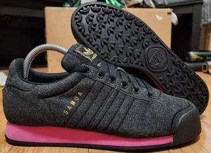 Adidas Samoa Damengröße 8,5 Turnschuhe Schuhe schwarz Streifen pink Denim sportlich Freizeit - Bild 1 von 9