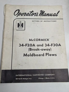 INTERNATIONAL IH BEDIENUNGSANLEITUNG MCCORMICK 34-F30A 34-F20A ABREISSPFLUG - Bild 1 von 1
