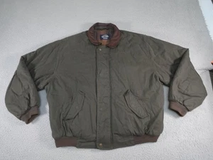 Vintage Bomber Jacket Mens Large Green Aviator Flight Lined Aviation Flying - Picture 1 of 11