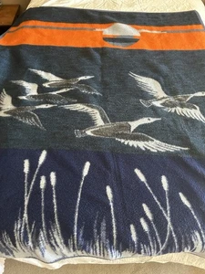 Tejedores de Safari de Colección Reversible con Manta Alemana Azul Naranja Patos 60"x78" - Imagen 1 de 18