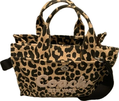 Bolso de Mano Coach Cargo 26 Bandolera con Estampado de Leopardo en Canva CP769 + Bolsa Antipolvo Foto 1 de 4
