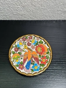 Cearco Keramik erhaben Emaille bunt Vogel Teller Wandbild Deko - Bild 1 von 5