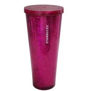 Hot Pink Fuchsia Folie Starbucks Trinken Reisebecher 24oz Venti ohne Strohhalm - Bild 1 von 5