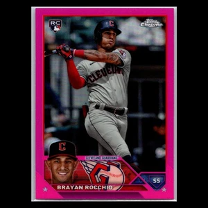 2023 Topps Chrome Update - #USC157 Brayan Rocchio RC Pink Refractor - Guardians - Picture 1 of 2