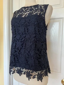 NANETTE LEPORE blue lace top size M - Picture 1 of 7