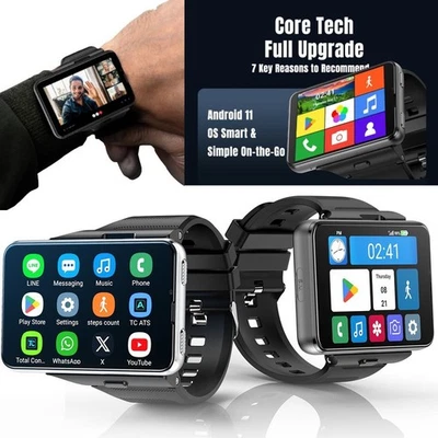 2.88" Larger Screen 4G Smart Watch Android 11 Dual Camera WIFI GPS SIM Support - Image 1 of 4
