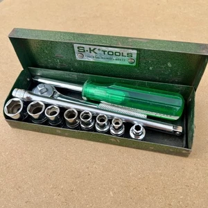 Vintage 11 pc S-K Tools 1/4" Drive Ratchet w/ SAE Socket Set 40954, 40970 *READ* - Picture 1 of 12