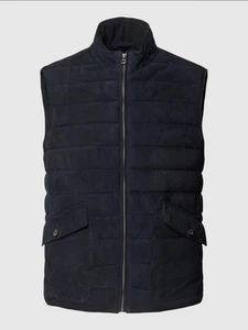 Ralph Lauren Polo Mens Large SUEDE Puffer Vest Navy Blue Retail $998 Bubble Coat - Picture 1 of 3