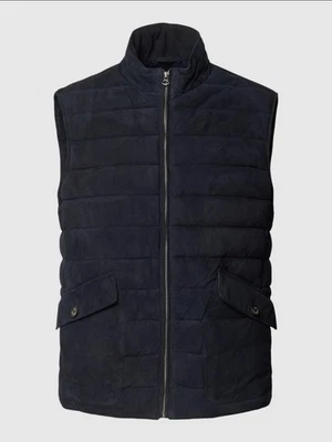 Ralph Lauren Polo Mens Large SUEDE Puffer Vest Navy Blue Retail $998 Bubble Coat - Image 1 of 3