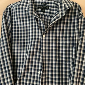 Herrenhemd HOCH 17,5, 36/37 Slim Fit Pronto Umo blau kariert langarm bügelfrei - Bild 1 von 4