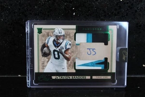 2024 Panini NFL One JaTavion Sanders 3 colori patch auto su cartoncino /49 - Foto 1 di 2