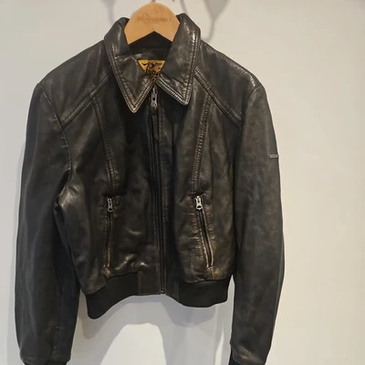 superdry leather  jacket new with tags smoke grey uk large - Image 1 of 4