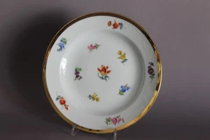 Meissen Streublümchen Kuchenteller Teller D 18,5 cm 1.Wahl Breiter Goldrand (B) - Picture 1 of 9