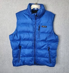 RLX Ralph Lauren Daunen gefütterte Weste Herren XL Golf durchgehender Reißverschluss Angeln Freizeit blau - Bild 1 von 12