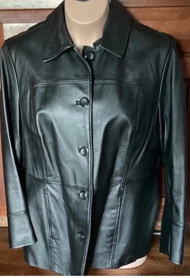 East Five Mujer Abrigo Forrado Cuero Genuino Negro Talla 2X Foto 1 de 2