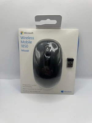 NEW Microsoft Wireless Mobile 1850 Mouse BLACK 1593 1636 - Image 1 of 3