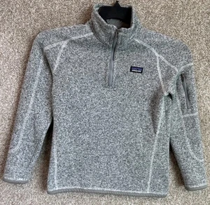 Patagonia Youth Large 12 Heather Gray Better Sweater 1/4 Zip Fleece Jacket 65696 - Picture 1 of 13