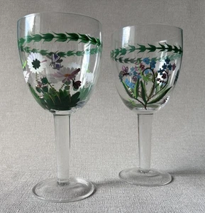 FAB Pair Portmeirion Botanic Garden 8" Water Wine Goblets Glasses Replacements - Picture 1 of 4