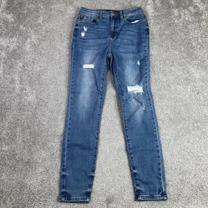 Jeans Judy blu donna 7/28 blu skinny vita alta denim scuro invecchiato - Foto 1 di 12