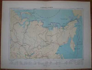 1881 Mapa Reclus ITINERARIOS DE EXPLORADORES DE SIBERIA (#5) - Imagen 1 de 1