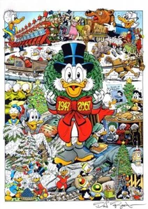 DON ROSA Druck Weihnachten mit Onkel DAGOBERT SIGNIERT - Bild 1 von 1