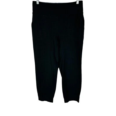 Women with Control Petite Cotton Jersey SMOOTH & SLEEK Pants Solid Black 1XP Sz - Image 1 of 2