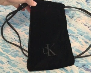 Calvin Klein CK | Women's Pouch Bag | Black Suede Velvet | 6" x 9" - Picture 1 of 3