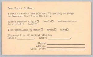 Attendance Medical District Meeting, Fargo North Dakota, Vintage Postcard TS-16A - Picture 1 of 2